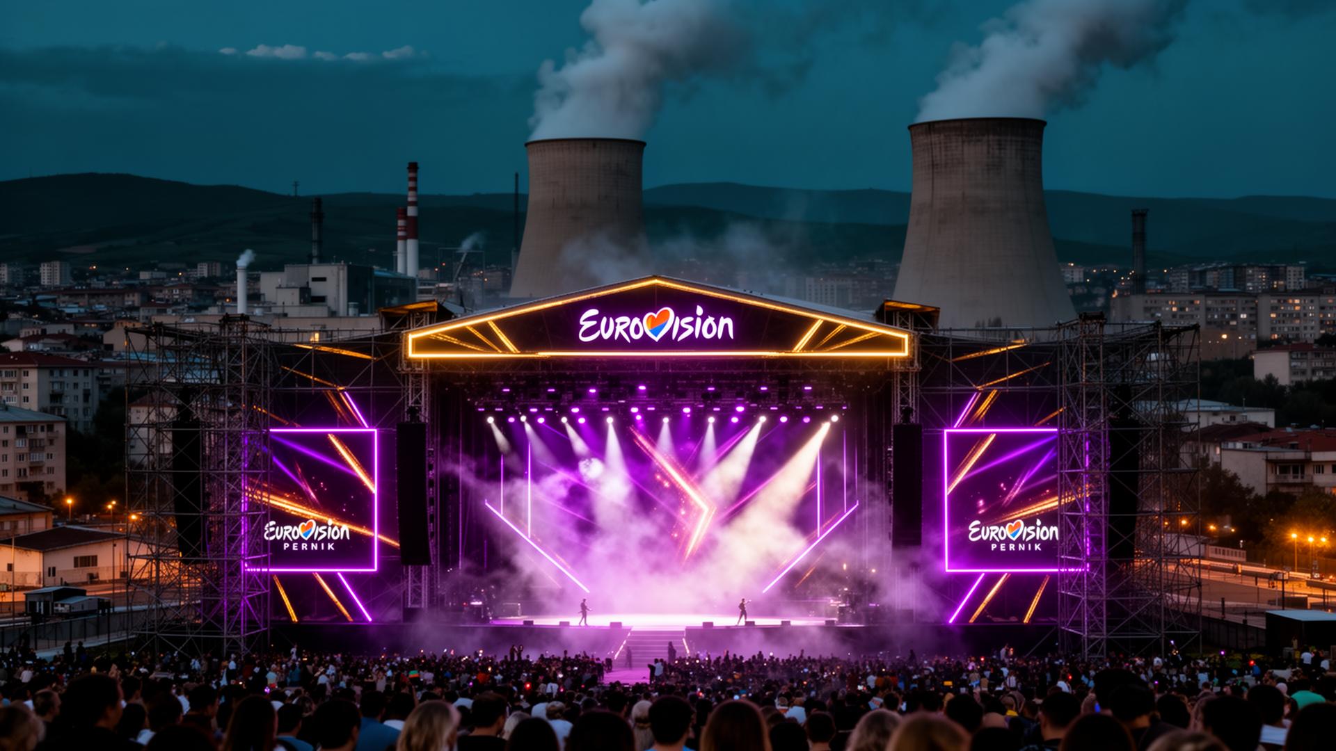 Pernik industrial concert stage at night